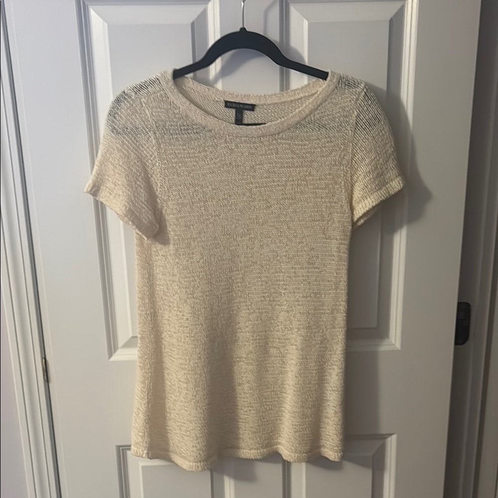 Cream Knit Short Sleeve Top- Eileen Fisher